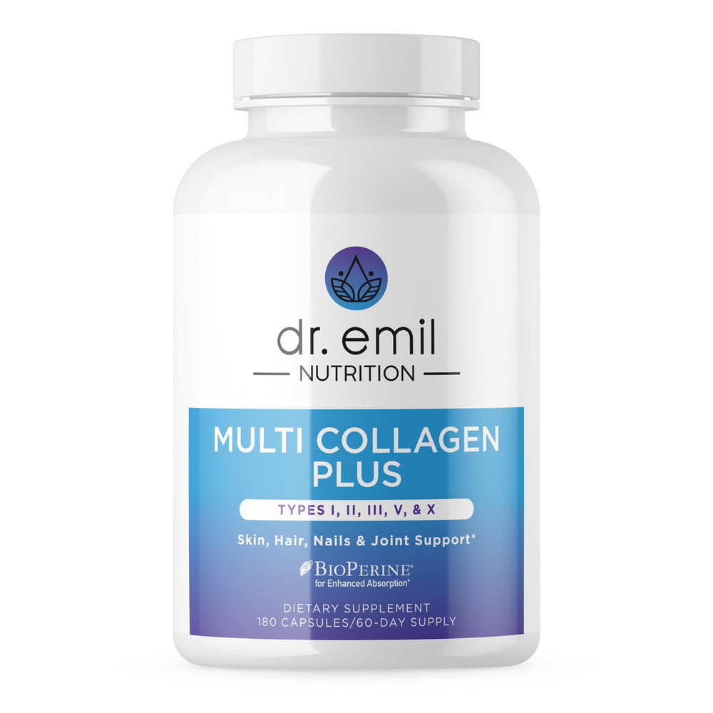 DR. EMIL NUTRITION Women's Multi Collagen Pills bottle on white background for daily wellness
