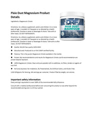 DR.F Pixie Dust magnesium jar label highlights pure magnesium citrate.