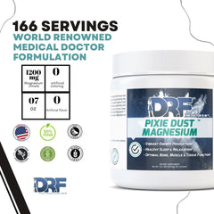 DR.F Pixie Dust magnesium powder scoop for quick daily wellness ritual.