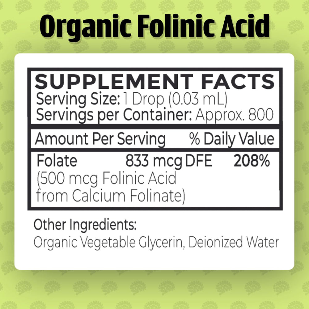 Dr. Green Mom folinic acid drops for neurological support.