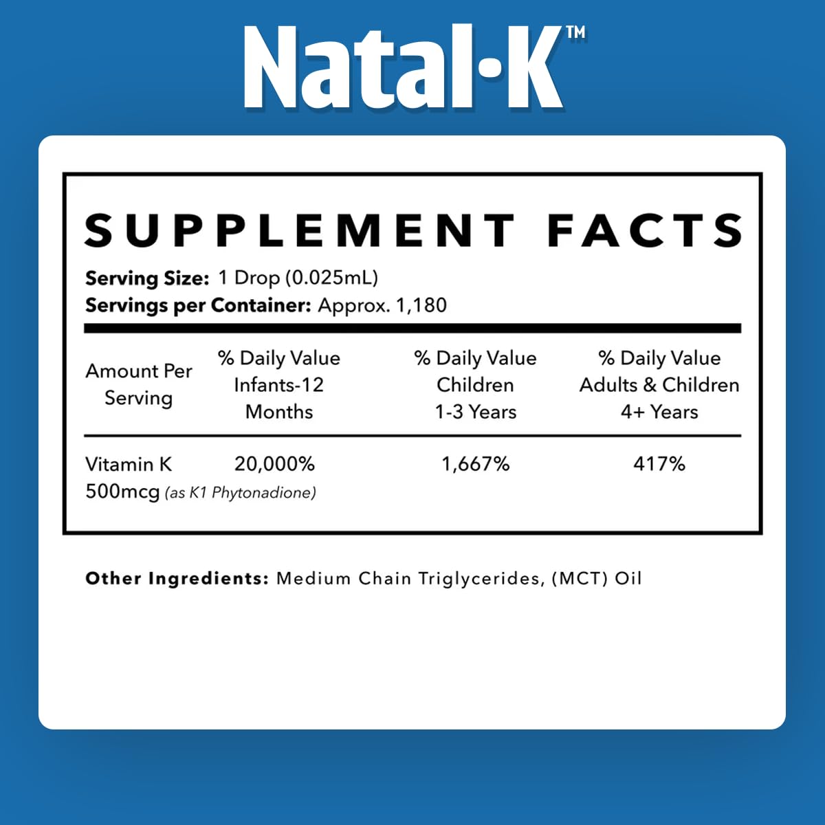 Natal K drops easily mix with breast milk or formula.