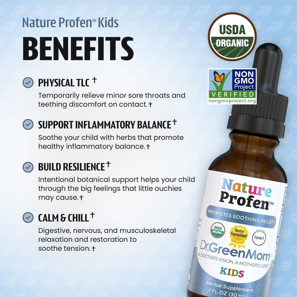 Dr. Green Mom Nature Profen Kids dosing dropper supports accurate, weight-based administration
