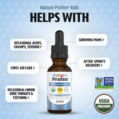 Dr. Green Mom Nature Profen Kids teething relief with organic herbs for gum comfort