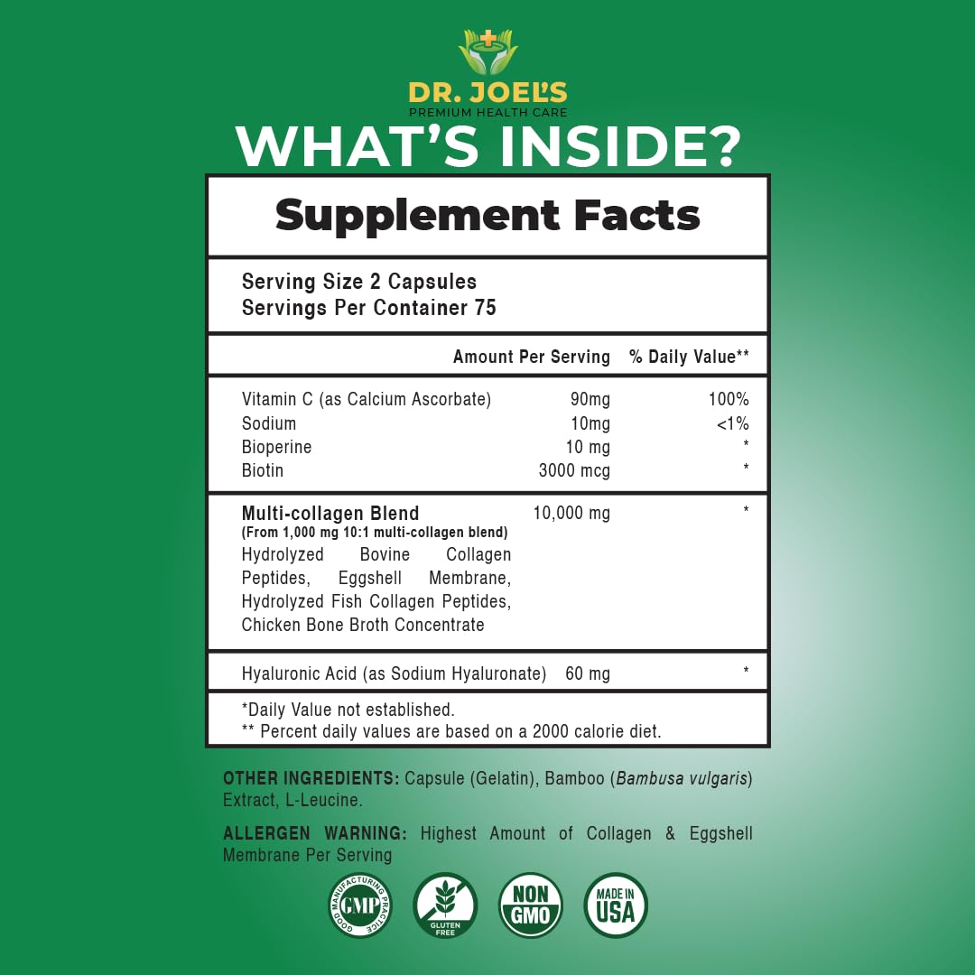 Dr. JOEL'S bottle label reveals high potency and blend variety for aging-support.