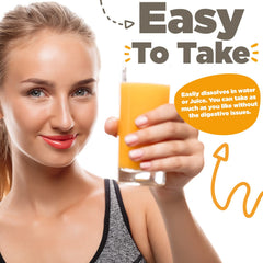 Powder dissolving quickly in water for easy daily consumption.