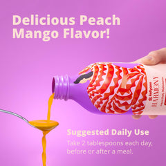 Non-GMO certification badge on Harmony bottle promotes a clean formula.