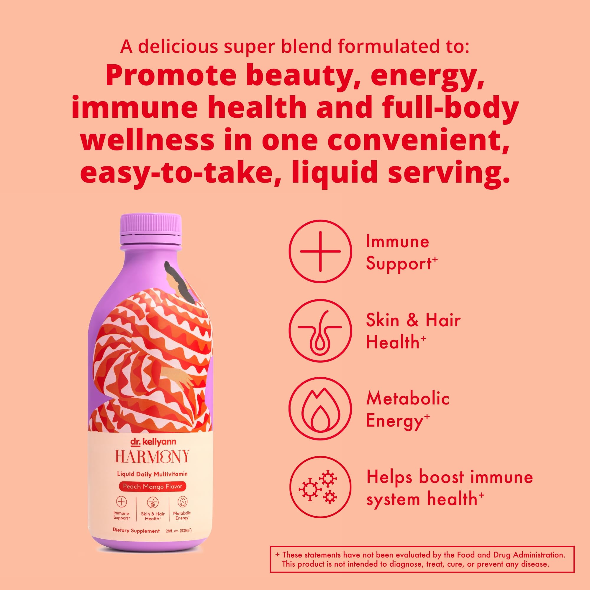 Harmony plant-based ingredients label highlights vegan, non-GMO formulation.