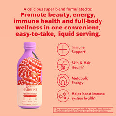 Harmony plant-based ingredients label highlights vegan, non-GMO formulation.