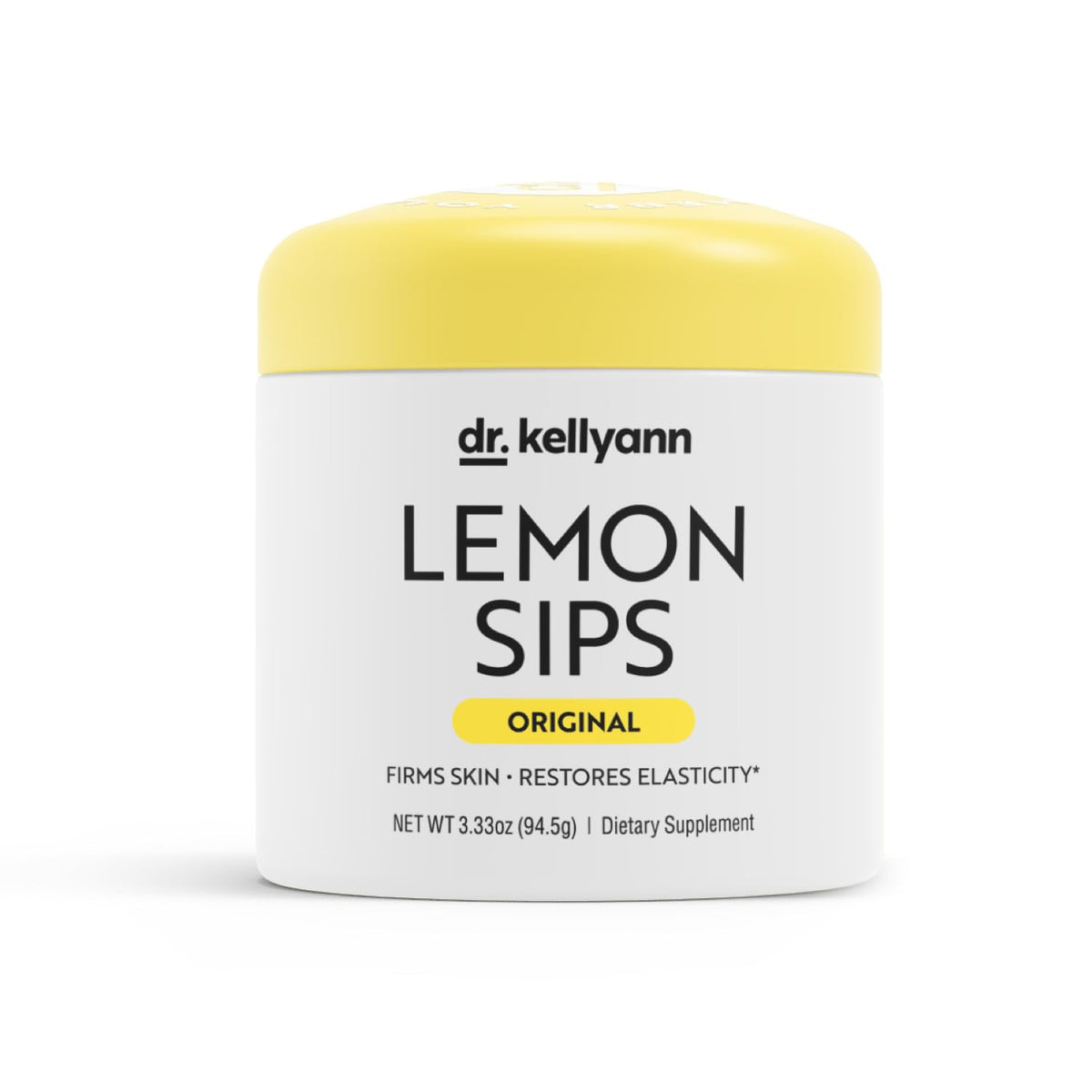 Dr. Kellyann Lemon Sips bottle front for convenient sugar-free hydration.