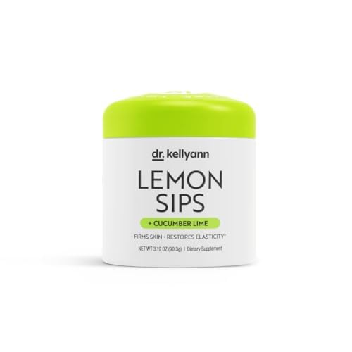 Dr. Kellyann Lemon Sips cucumber lime bottle for refreshing hydration and skin support.