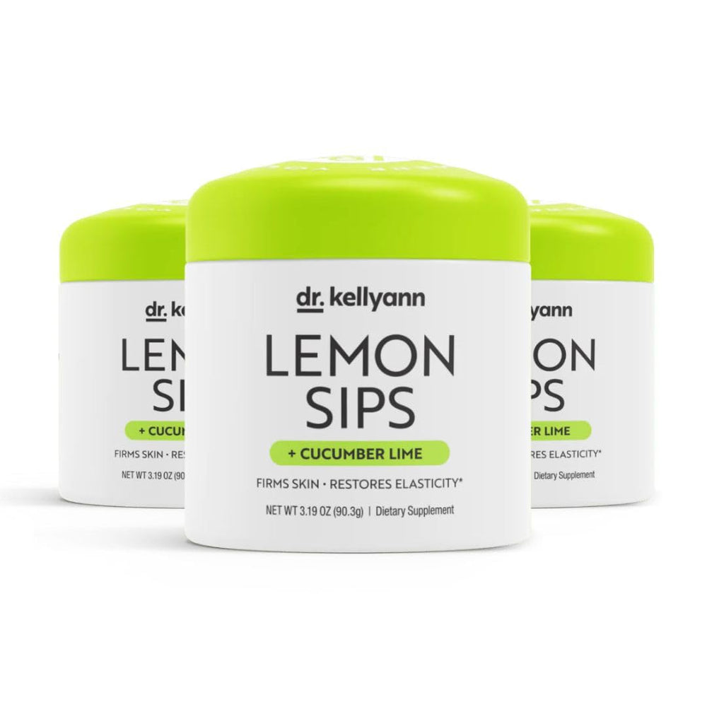 Dr. Kellyann Lemon Sips skin hydration boost in a refreshing beverage.