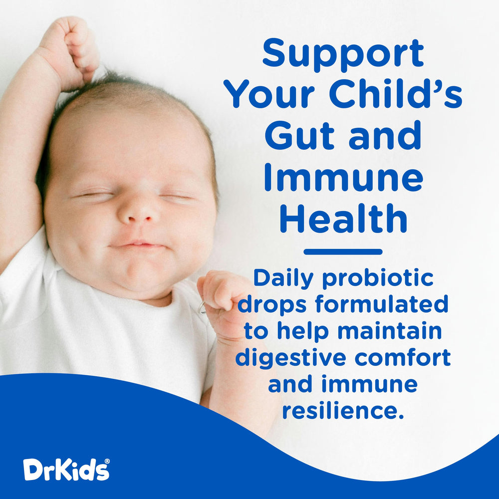 Dropper of Dr. Kids Probiotic Vitamin D Drops ready for dosing