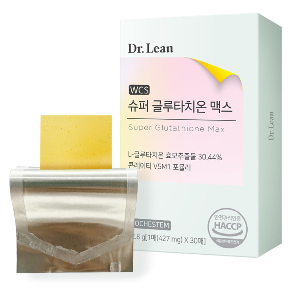 Dr. Lean Super Glutathione Max strip packaging for convenient daily use.