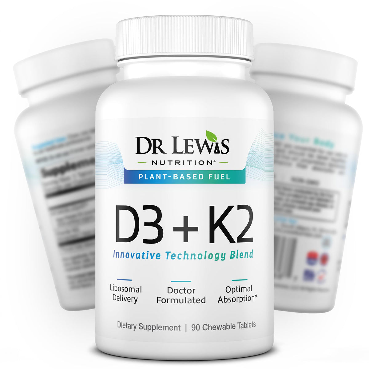 Dr Lewis Nutrition liposomal D3 K2 bottle promoting bone and immune support