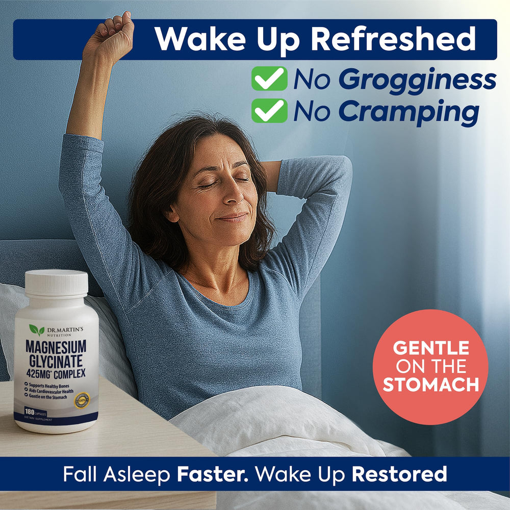 DR. MARTIN'S Nutrition bottle being poured for convenient daily dosing.