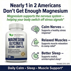 DR. MARTIN'S Nutrition capsules inside view show vegan magnesium glycinate for daily use.