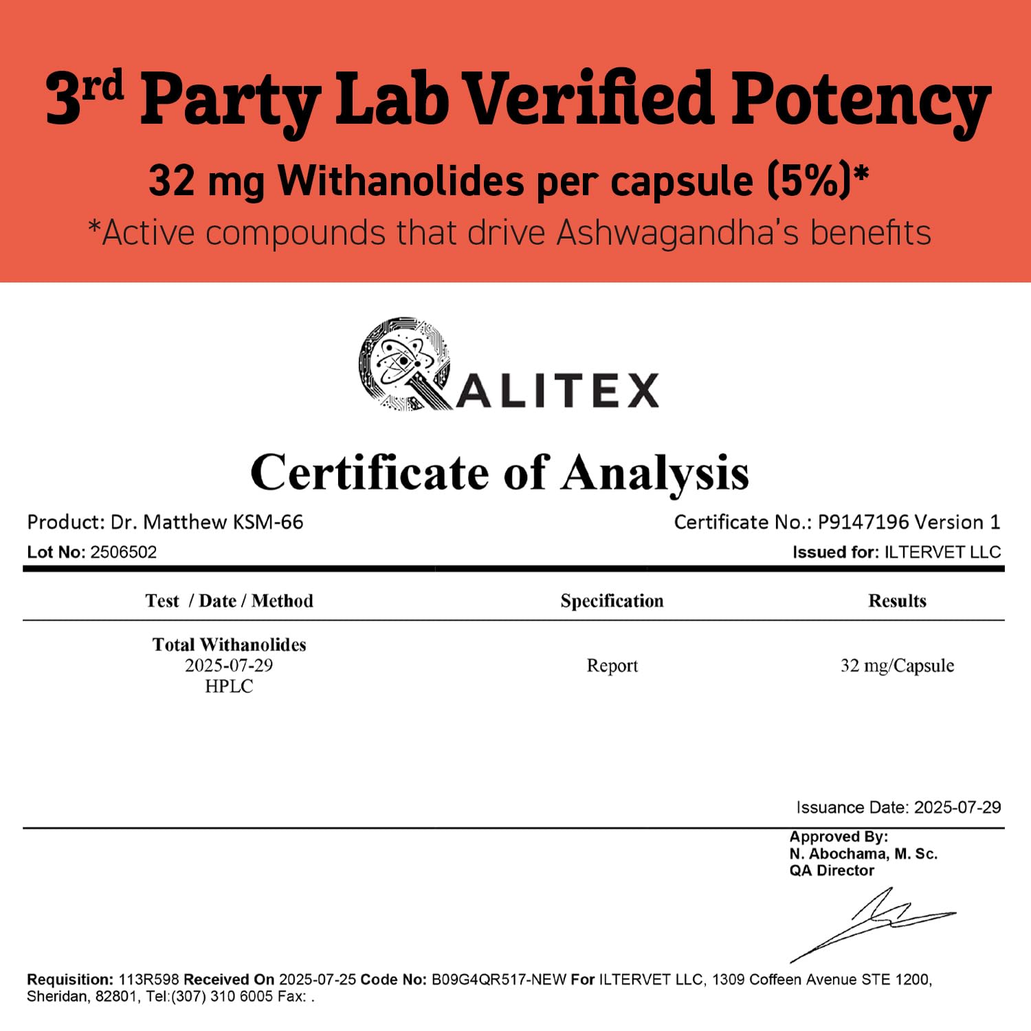 Dr. Matthew KSM66 bottle on white background for everyday supplementation