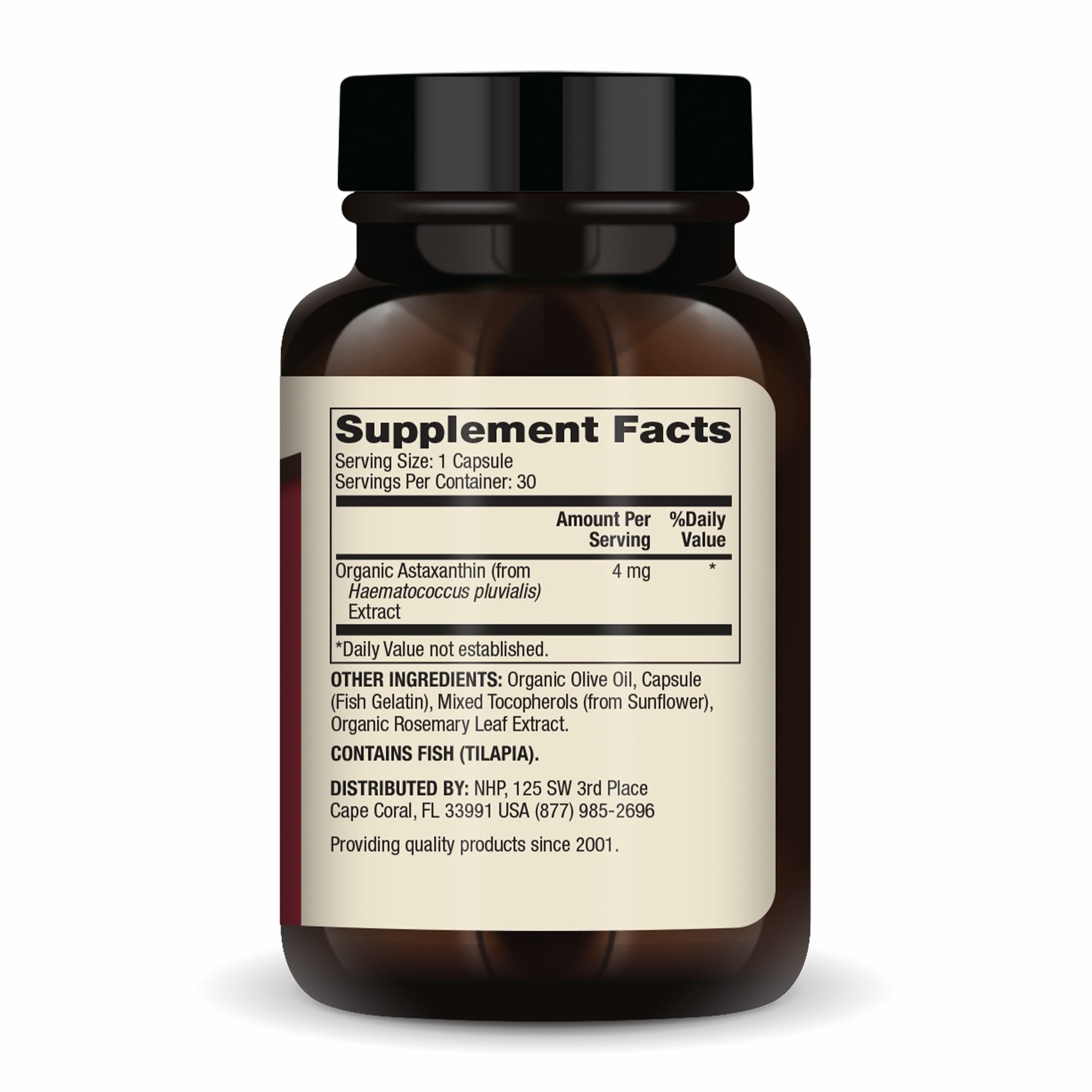 Dr. Mercola Astaxanthin capsule closeup showing easy-to-swallow softgel.