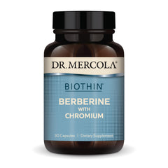 Dr. Mercola Biothin Berberine with Chromium bottle showcases enhanced absorption formula for metabolic support
