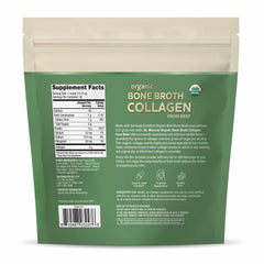 Dr. Mercola collagen powder with spoon dissolving, suggesting easy mix into drinks.