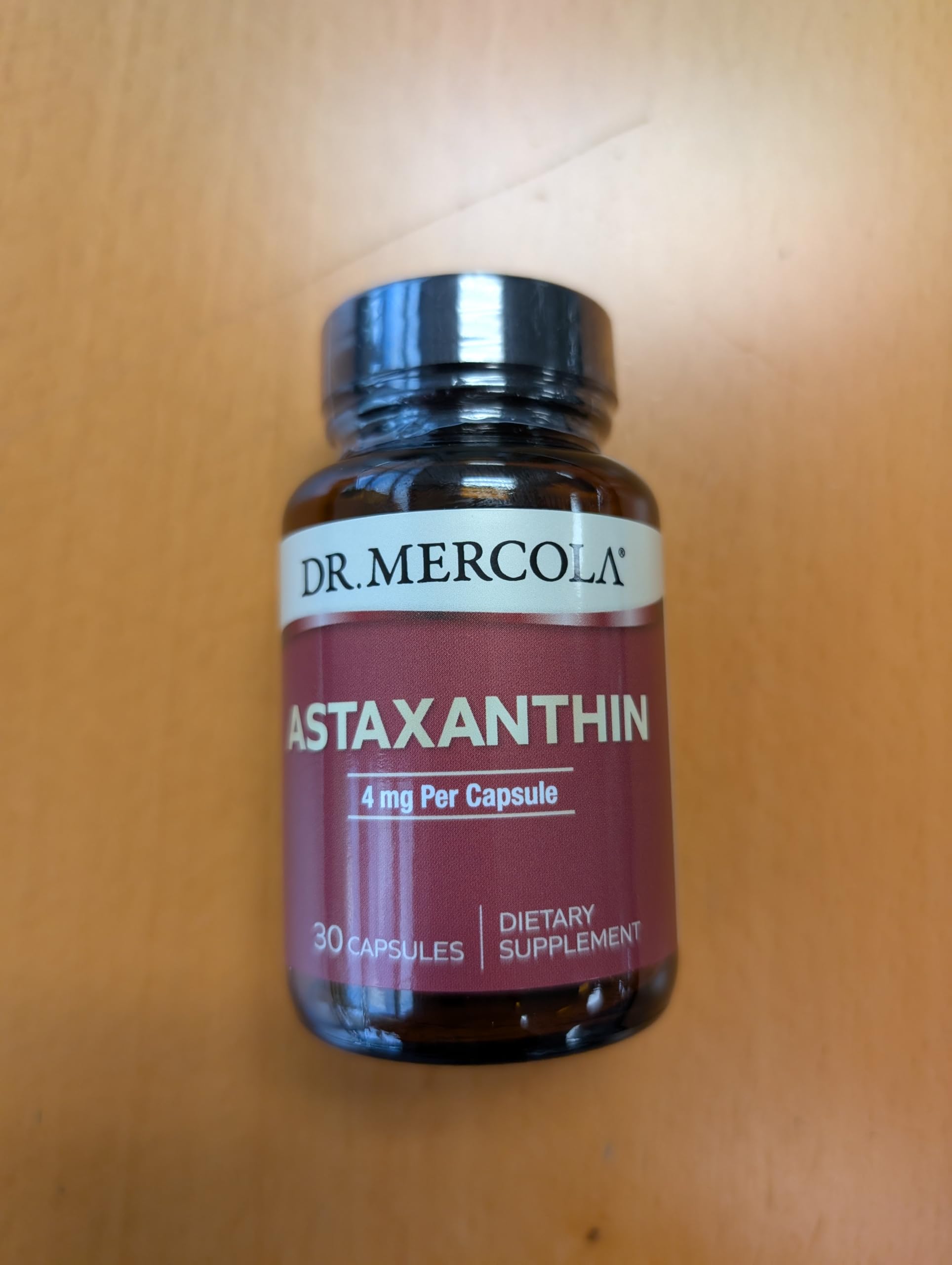 Dr. Mercola Astaxanthin at-a-glance featuring potential eye and skin benefits.