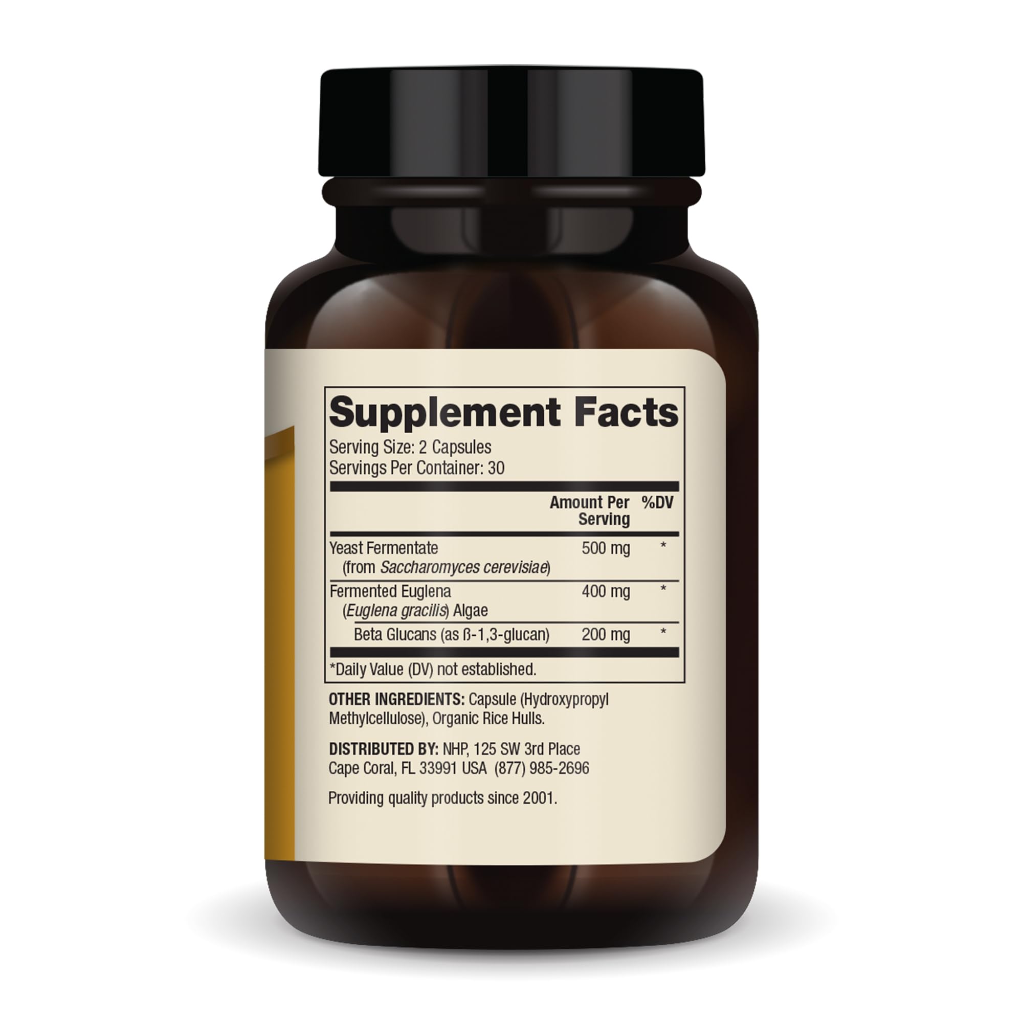 Dr. Mercola Fermented Beta Glucans capsules close-up highlighting vegetarian formula.