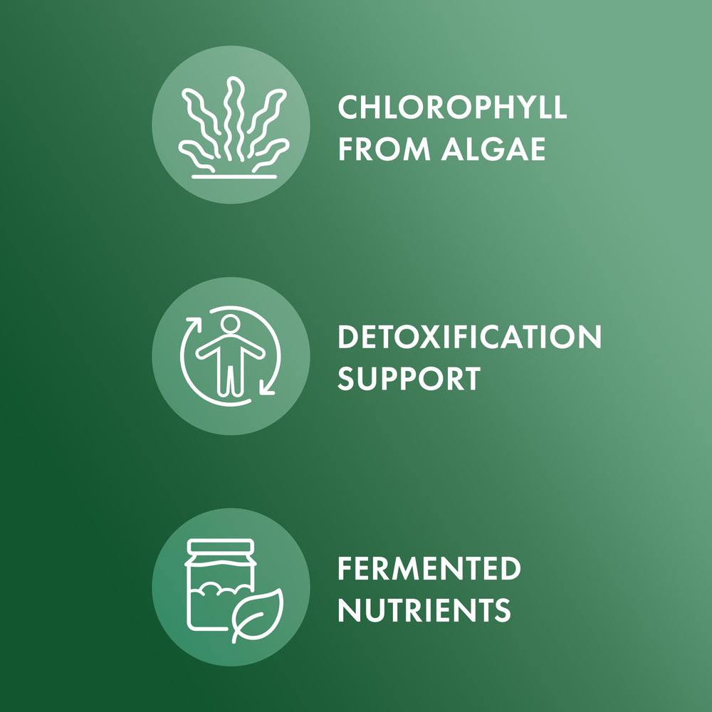 Dr. Mercola Fermented Chlorella label detail highlighting NSF certification