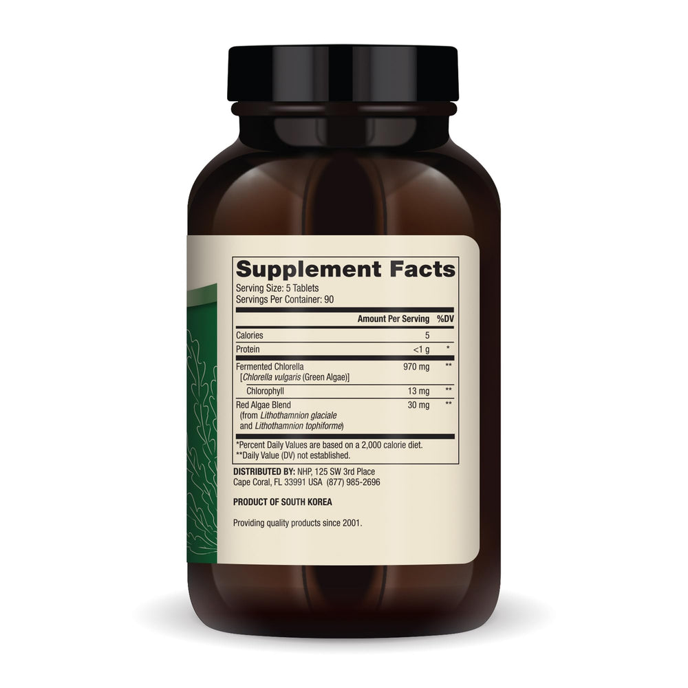 Dr. Mercola Fermented Chlorella tablets close-up for immune support