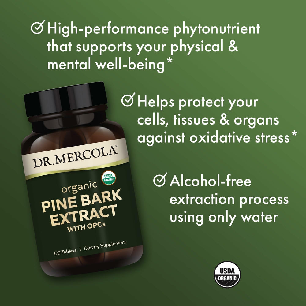 Dr. Mercola Pine Bark Extract sourced from Finnish Lapland forests.