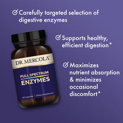Dr Mercola Full Spectrum Enzymes 3-pack packaging for ongoing digestive support.