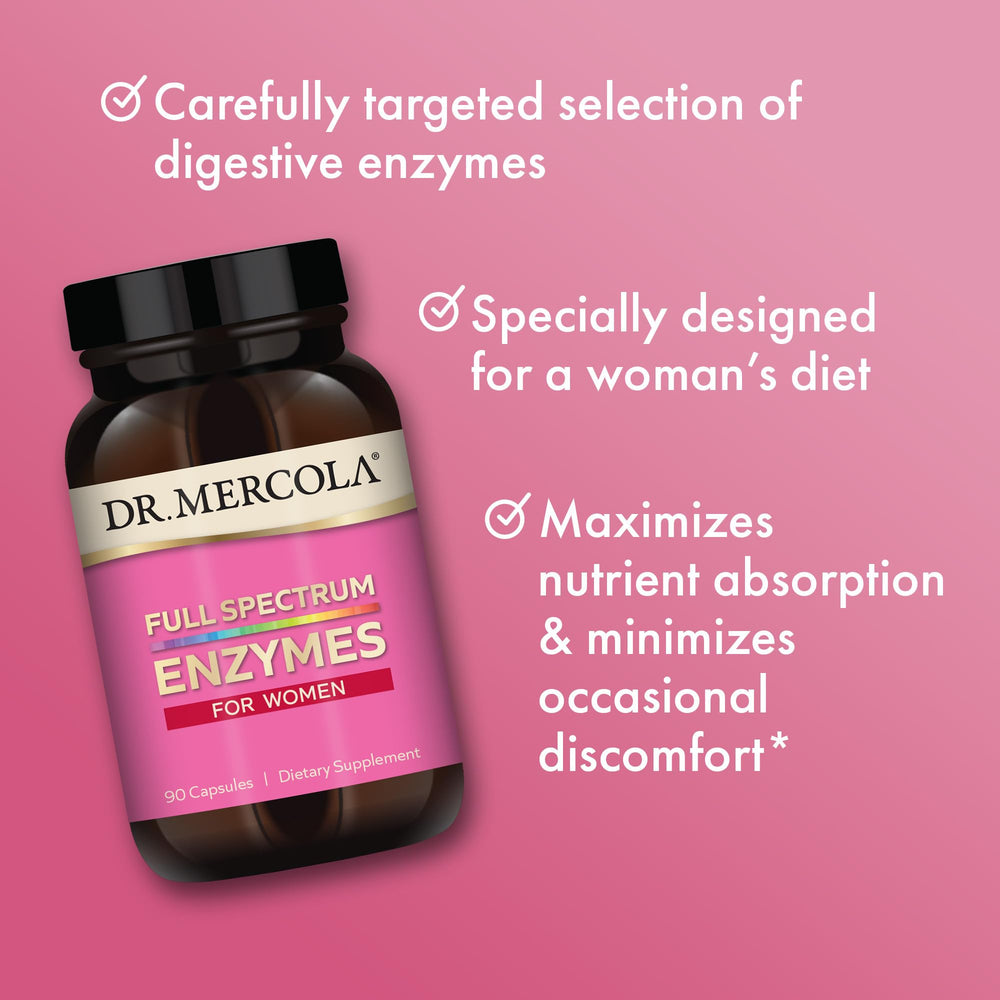 Dr. Mercola bottle in hand for convenient daily digestive support.