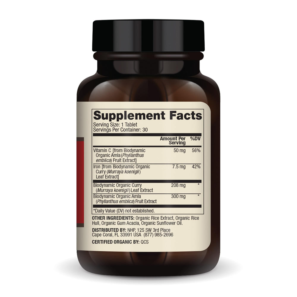 Close-up of Dr. Mercola iron tablets for easy daily intake