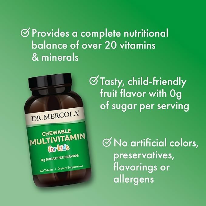 60-count bottle of Dr. Mercola multivitamin designed for everyday routines.