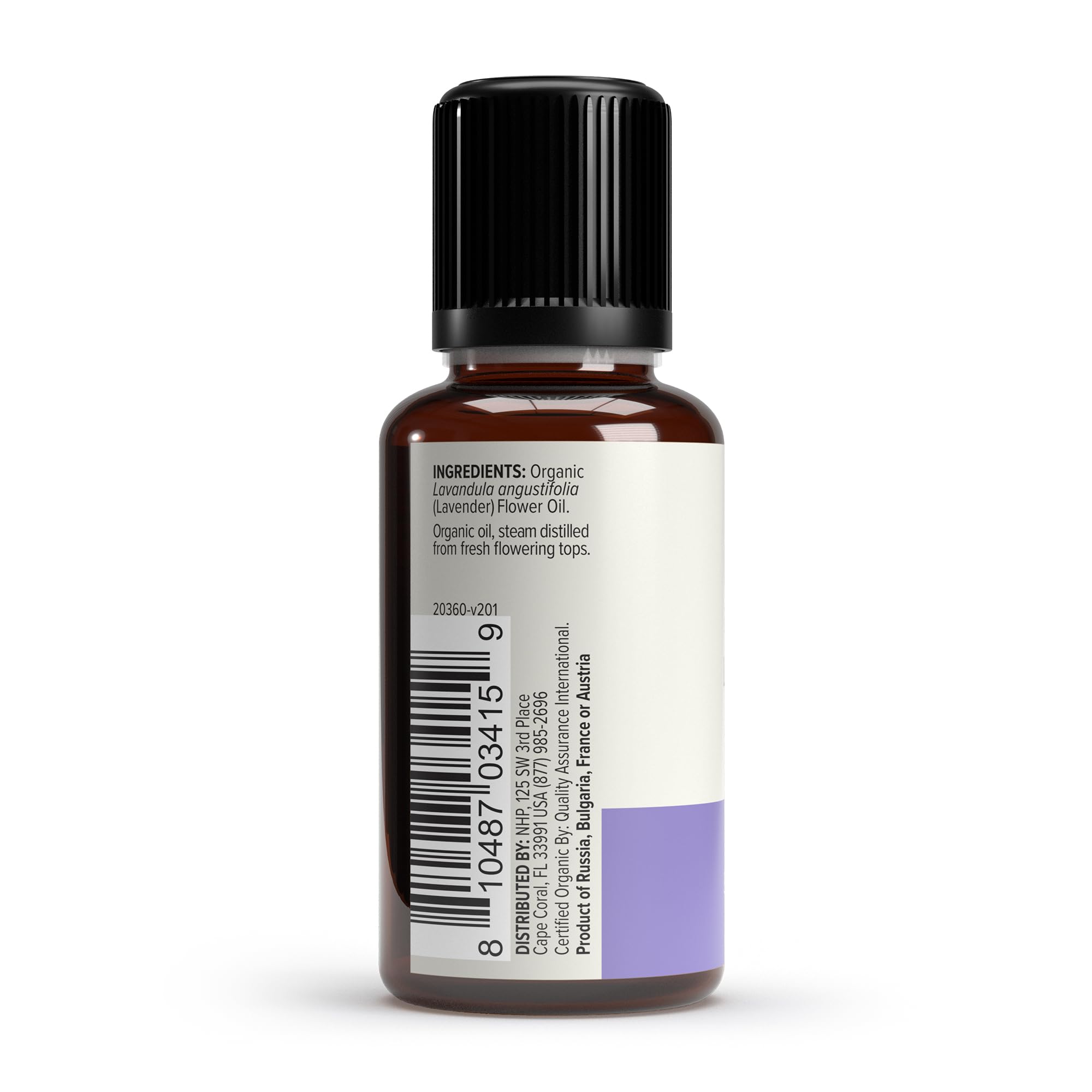 Dr. Mercola lavender oil steam distilled from fresh tops for a pure relaxing aroma.