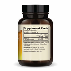 Close-up of Dr. Mercola Liposomal D3 capsules for daily dosing.
