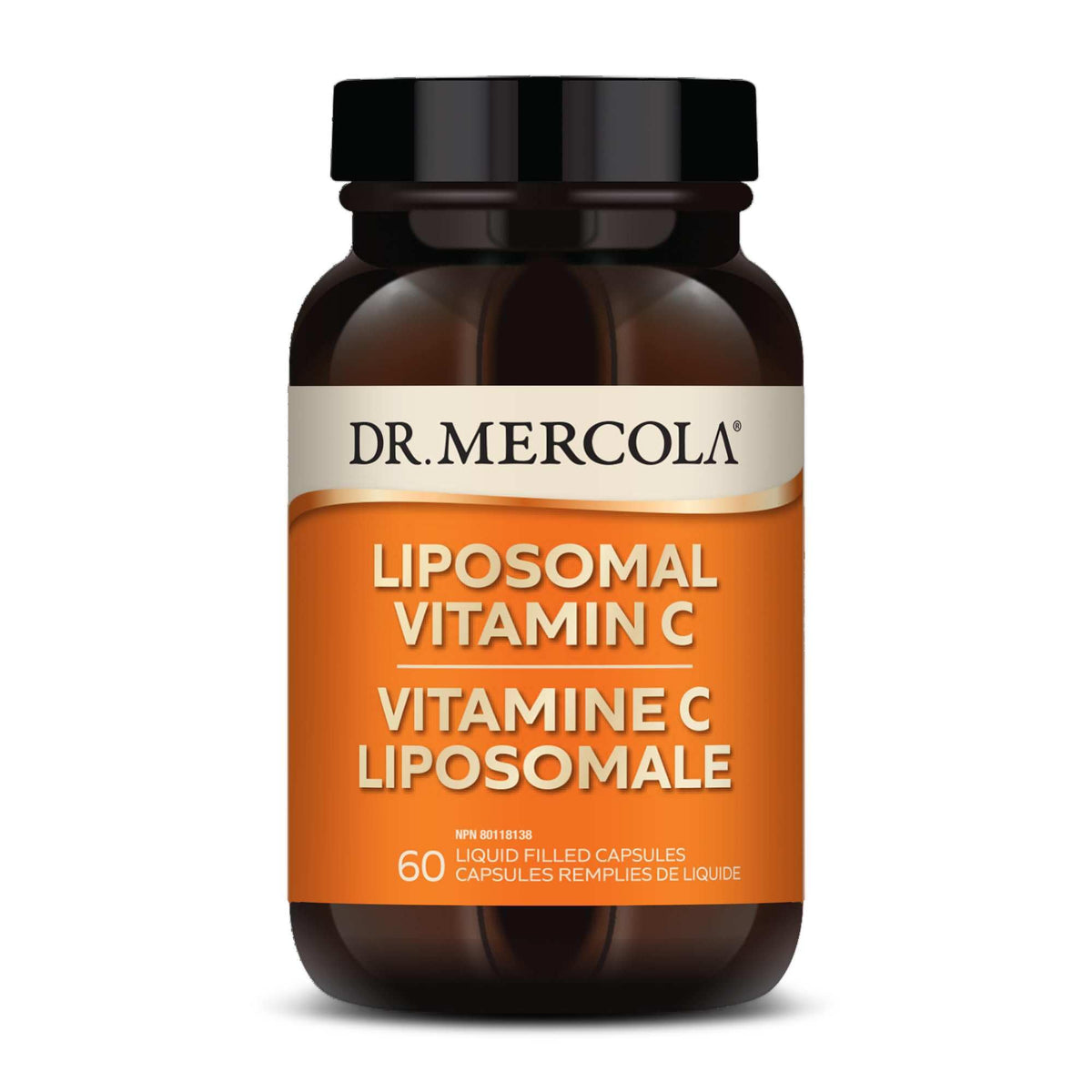 Dr. Mercola Liposomal Vitamin C bottle showing 1,000 mg dose for daily immune support