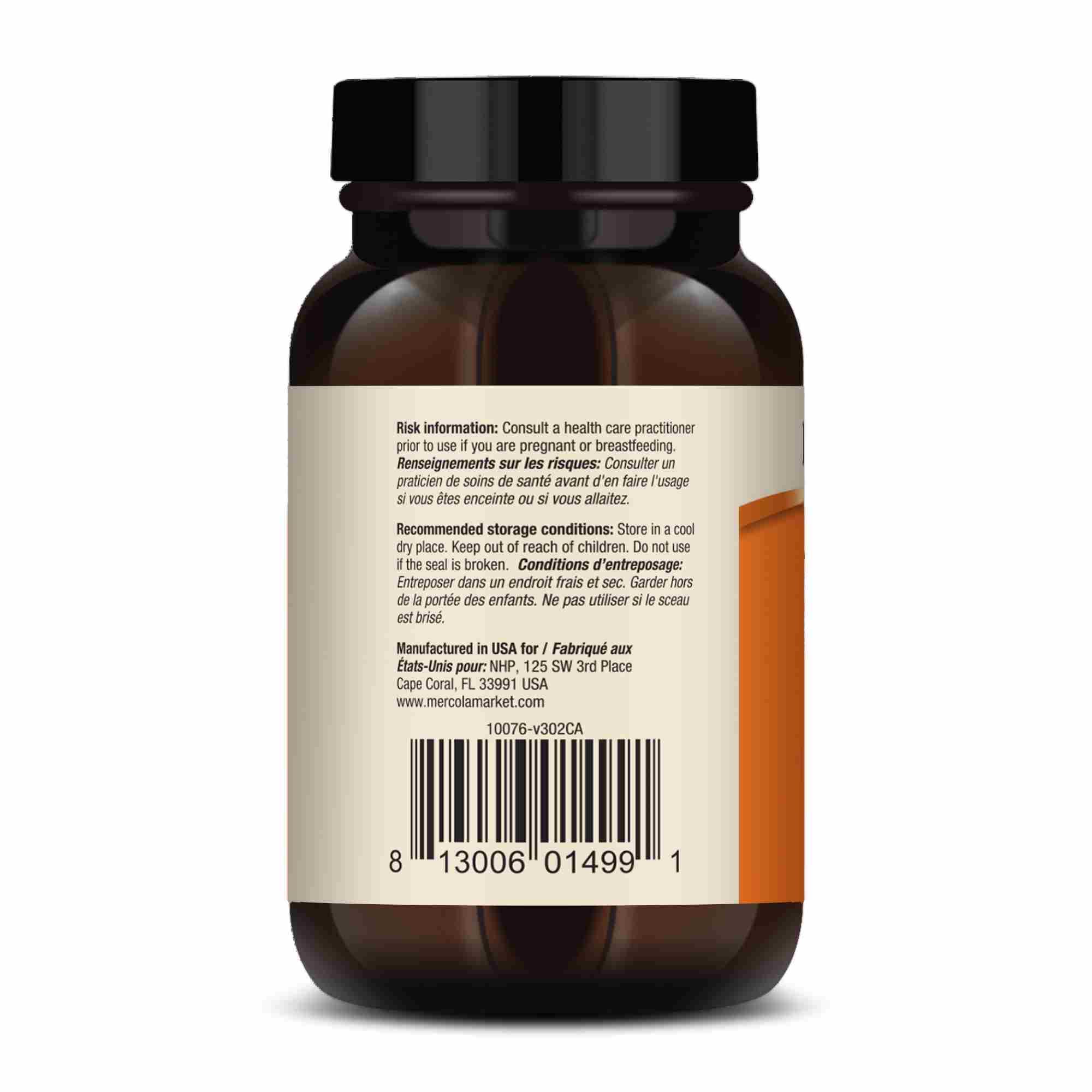 Dr. Mercola Liposomal Vitamin C contents revealing encapsulated nutrients for absorption