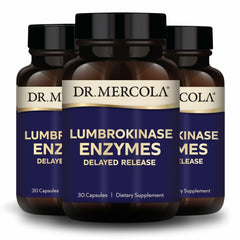 Dr. Mercola Lumbrokinase Enzymes bottle front for daily cardiovascular support