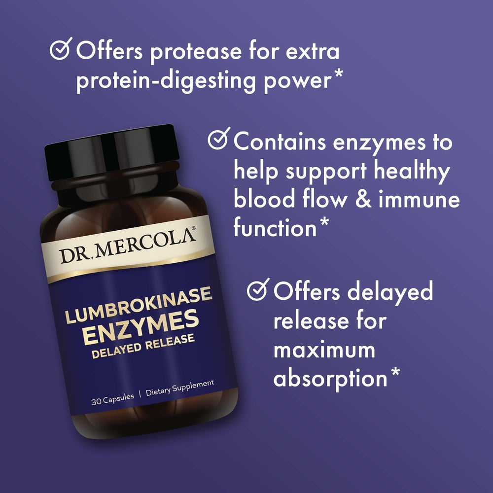 Dr. Mercola Lumbrokinase bottle on a daily routine setup