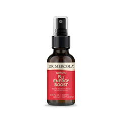 Dr. Mercola Methyl B12 Energy Boost spray enables quick energy support with convenient handheld application.