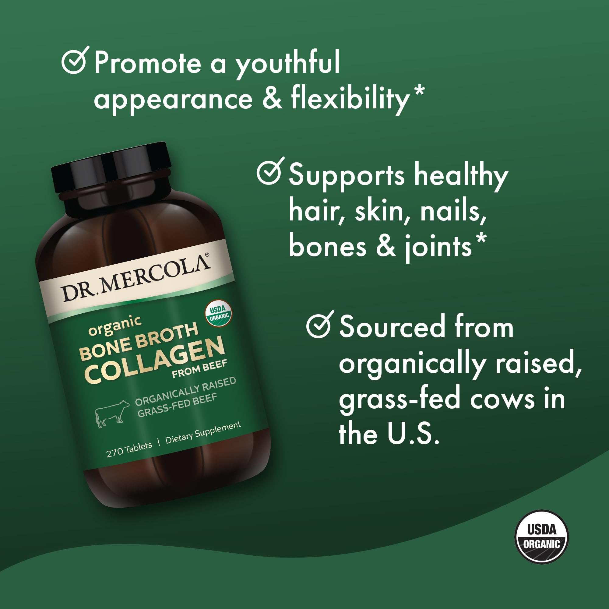 Grass-fed cows image associated with Dr. Mercola collagen production