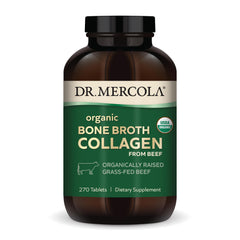 Dr. Mercola Organic Bone Broth Collagen tablets bottle for daily skin support