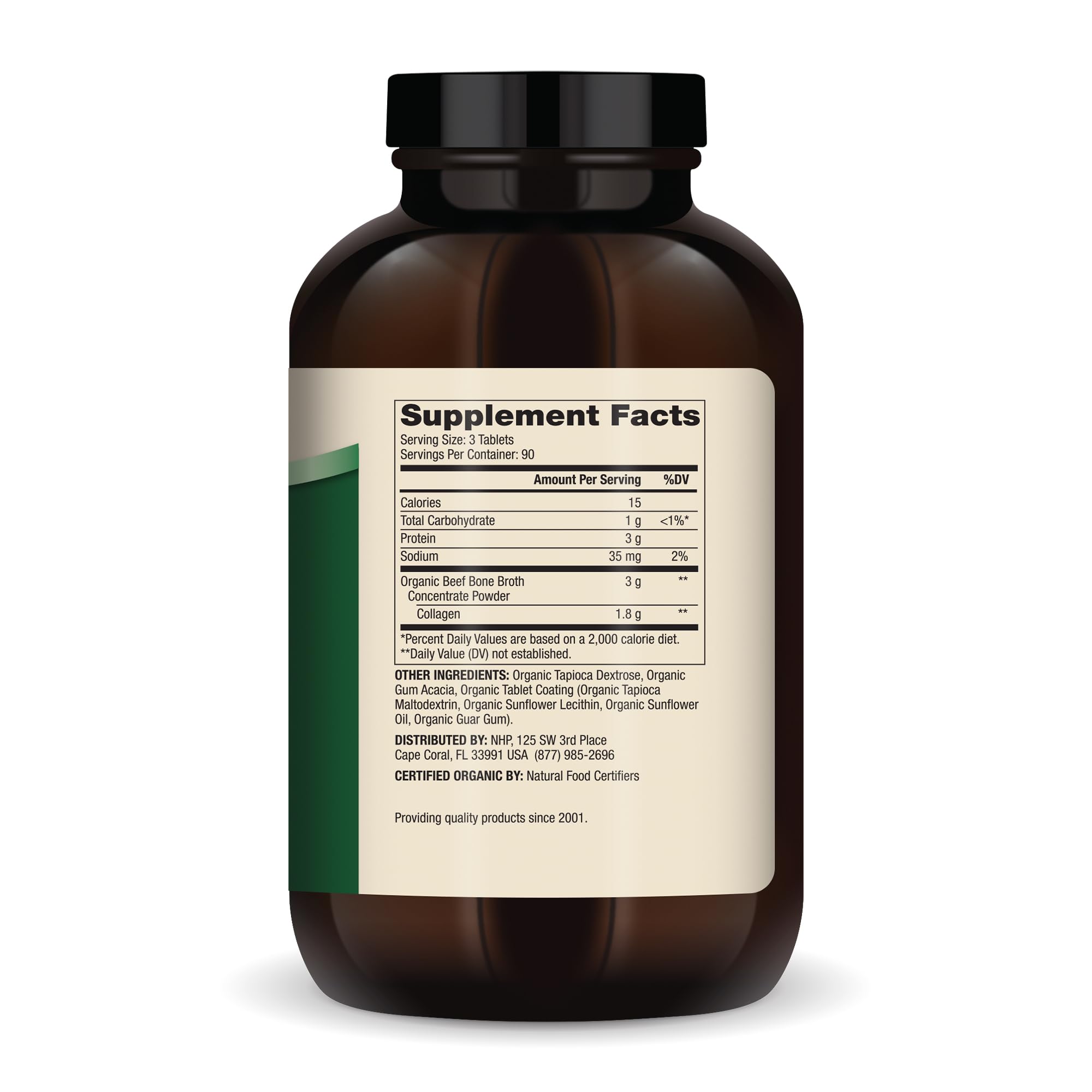Close-up of Dr. Mercola collagen tablets showing convenient form