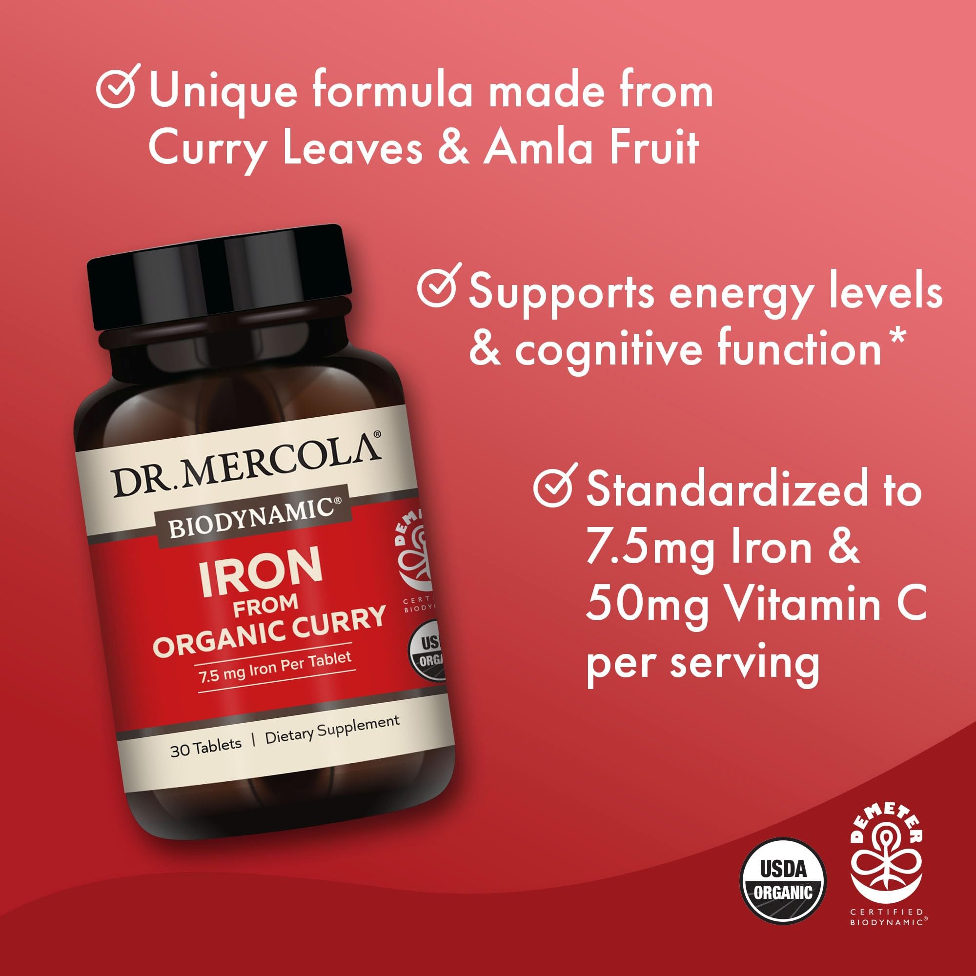 Organic curry leaves plant highlighting iron source in Dr. Mercola formula