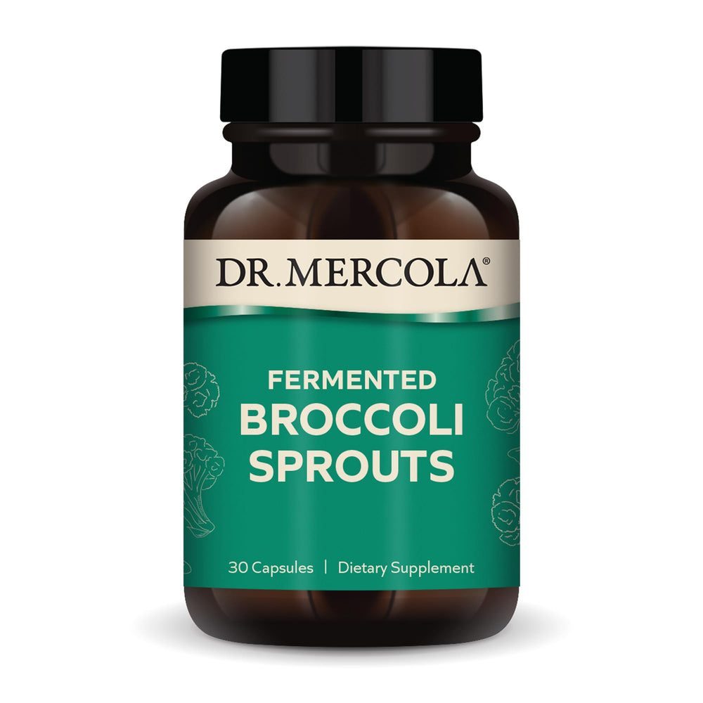 Dr. Mercola Organic Fermented Broccoli Sprouts bottle for daily detox support