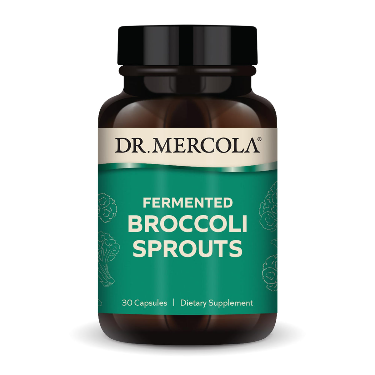 Dr. Mercola Organic Fermented Broccoli Sprouts bottle for daily detox support