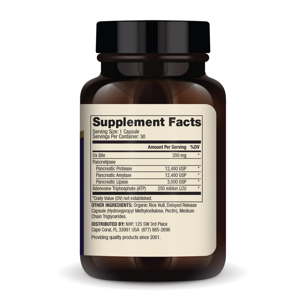Dr Mercola Pancreatic Protease Amylase Lipase label highlighting enzyme blend.