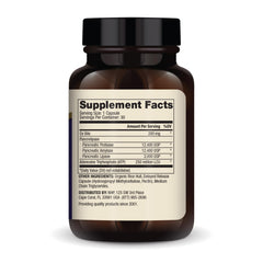 Dr Mercola Pancreatic Protease Amylase Lipase label highlighting enzyme blend.