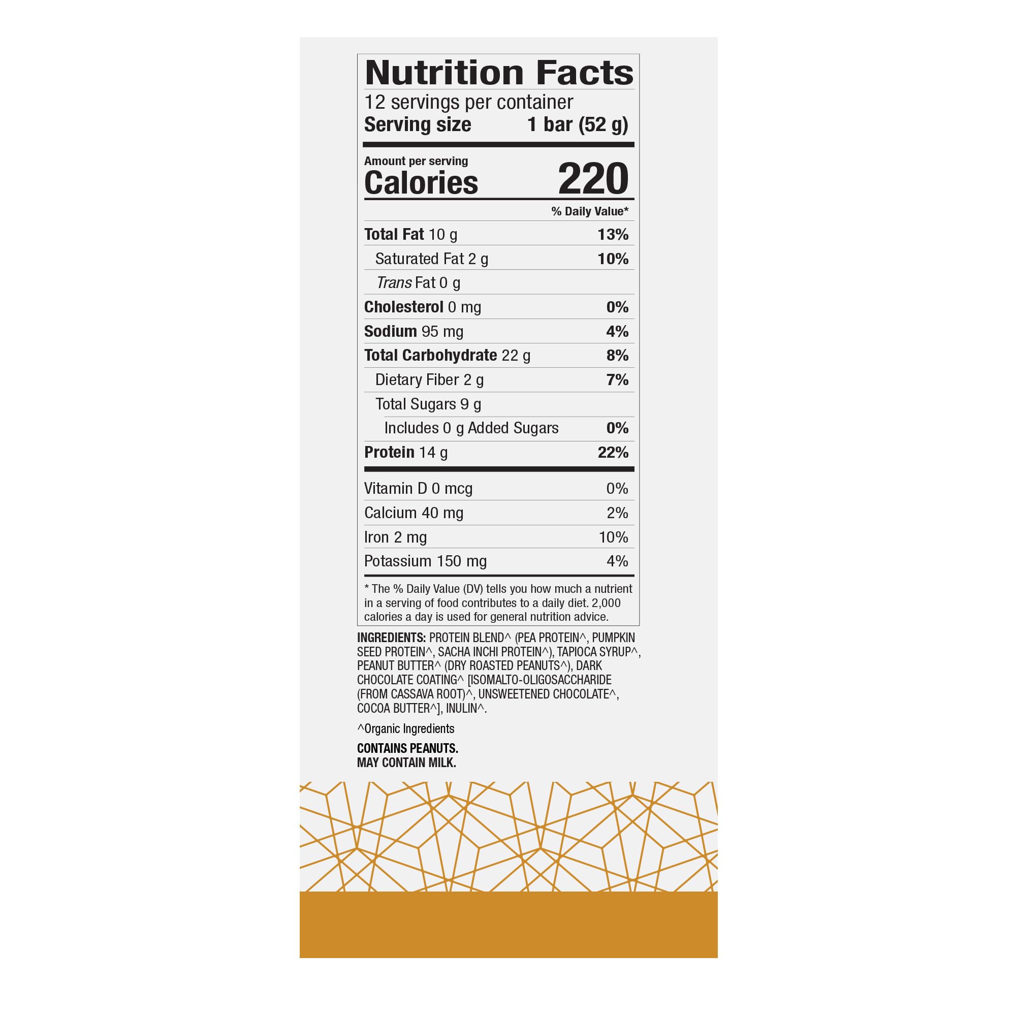 Dr. Mercola Pure Power bar with chocolate drizzle, a tasty vegan gluten-free option.