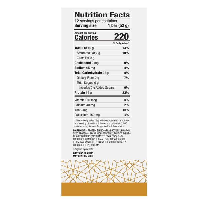 Dr. Mercola Pure Power bar with chocolate drizzle, a tasty vegan gluten-free option.